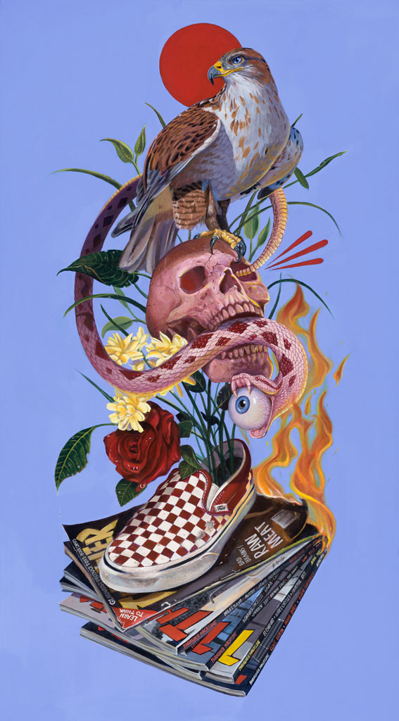 Thrash Totem (acrylic on canvas) x Brandon Hurley Arts