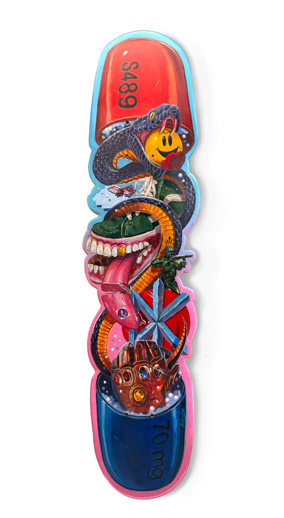 ADHD (acrylic on wood) x Brandon Hurley