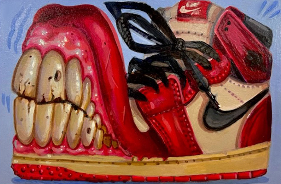 On One - O.G. Chicago (acrylic on postcard) x Brandon Hurley Arts