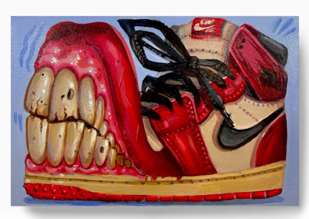 On One - O.G. Chicago (acrylic on postcard) x Brandon Hurley Arts