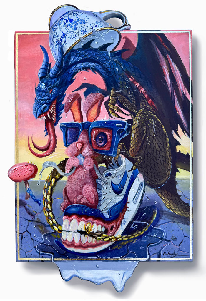 Lucid Dreaming (acrylic & gold leaf on wood) x Brandon Hurley Arts