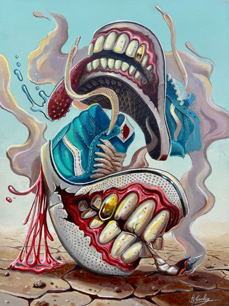 Stuck (acrylic on wood) x Brandon Hurley Arts